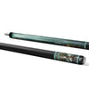 Medusa "Emerald Empress" Custom Carbon Fiber Billiard Cue - Regal Gold Filigree & Glowing Teal Crystals - Elite Low Deflection Performance Stick