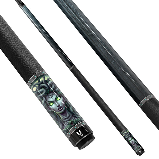 Medusa "Toxic Venom" Custom Carbon Fiber Billiard Cue - Neon Acid Green Glow Edition - Elite Low Deflection Performance Stick