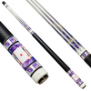 Elite Amethyst Carbon Fiber Pool Cue – Purple Stone Inlay & Galactic Royal Flush Edition