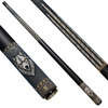 Uni Damascus Steel Wolf Pool Cue | Snarling Silver Wolf on Forged Damascus Theme