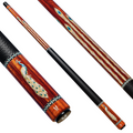 Uni Mother of Pearl Peacock Pool Cue | Abalone Feather Hawaiian Koa Wood Theme