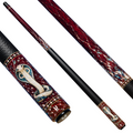 Uni Mother of Pearl Cobra Pool Cue | Abalone King Cobra on Shattered Crimson Lacquer Theme