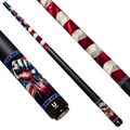 Uni American Grit & Glory Carbon Fiber Pool Cue | Low-Poly Flag & Victory Fist