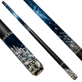 Uni Mother of Pearl Sunken City Pool Cue | Abalone Atlantis Deep Sea Black Lacquer Theme