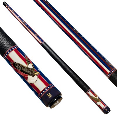 Uni Bald Eagle Pool Cue | Gold Wire Cloisonne Enamel Theme