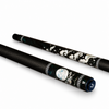 Uni Mother of Pearl Moon Pool Cue | Silver Crane Night Sky Black Lacquer Theme