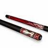 Uni Mother of Pearl Cobra Pool Cue | Abalone King Cobra on Shattered Crimson Lacquer Theme