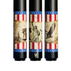 Vintage American Flag Themed Carbon Fiber Pool Cue with Liberty Bell and Bald Eagle