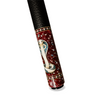 Uni Mother of Pearl Cobra Pool Cue | Abalone King Cobra on Shattered Crimson Lacquer Theme