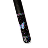 Uni Mother of Pearl Butterfly Pool Cue | Neon Abalone Black Lacquer Theme