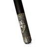 Uni Damascus Steel Wolf Pool Cue | Snarling Silver Wolf on Forged Damascus Theme