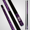 Novera Skull & Crown Pool Cue | Silver Amethyst Baroque Theme