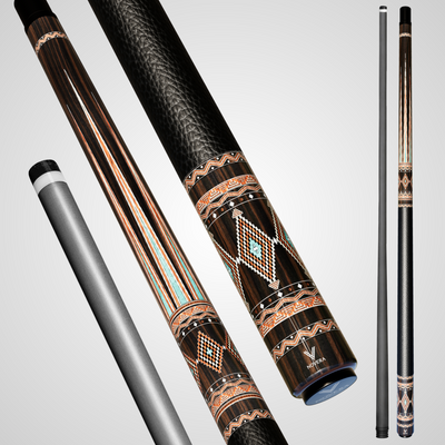 Novera Tribal Patterns Carbon Fiber Pool Cue | Native American Art