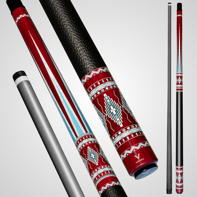 Novera Native Tribal Pattern Carbon Fiber Pool Cue | Iconic Artisan Design