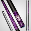 Novera Skull & Crown Pool Cue | Silver Amethyst Baroque Theme