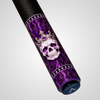Novera Skull & Crown Pool Cue | Silver Amethyst Baroque Theme