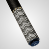Novera Damascus Steel Wave Pool Cue | Monochrome Silver Brass Theme