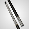 Novera Damascus Steel Wave Pool Cue | Monochrome Silver Brass Theme