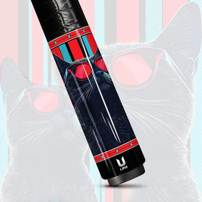 Uni Cat Carbon Fiber Pool Cue | Retro-Pop Half-Tone Art