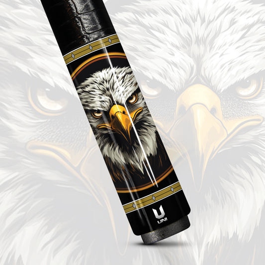 Heritage Timber Eagle Carbon Fiber Pool Cue - Faux Wood Grain Patriotic Art Stick