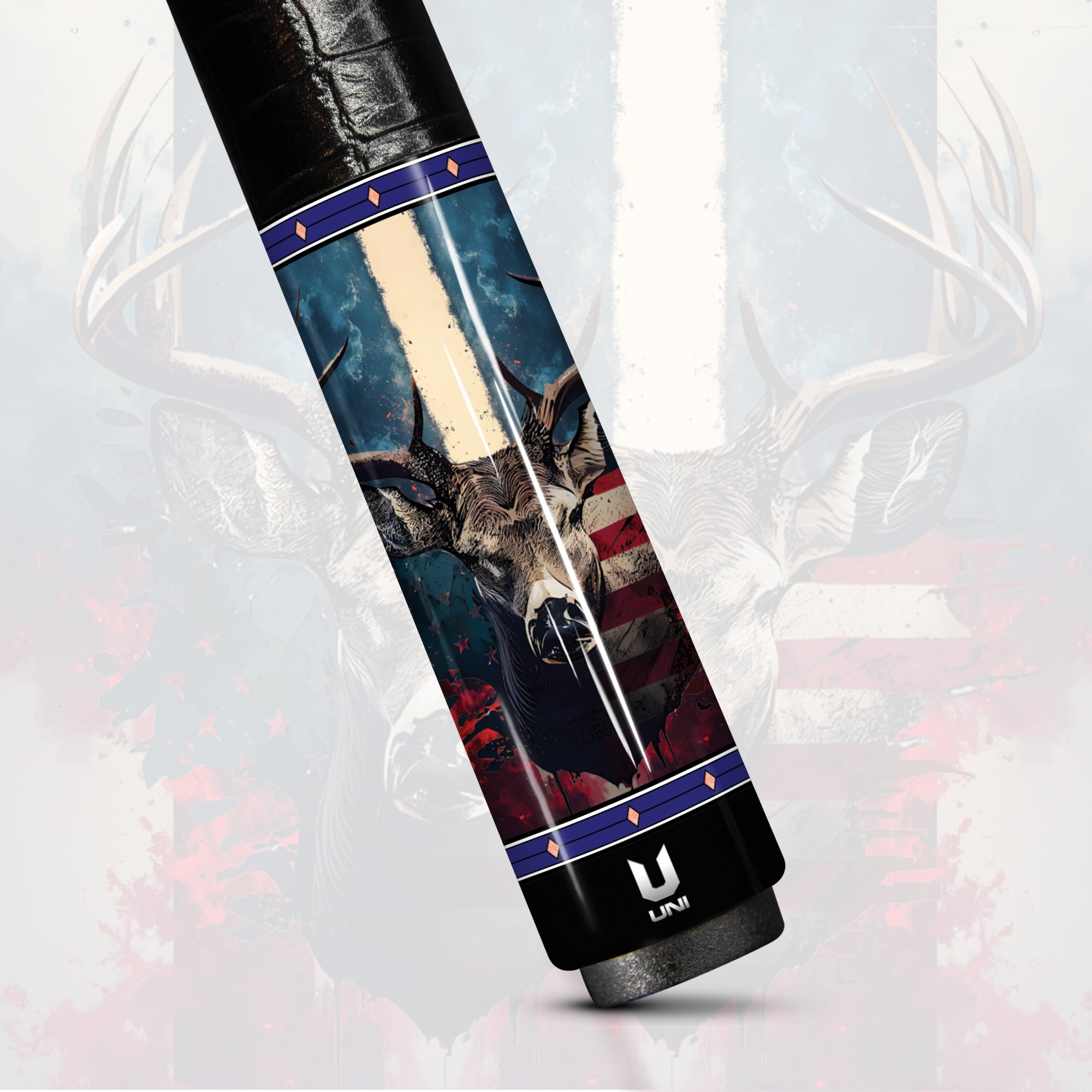 "Majestic Buck" Carbon Fiber Pool Cue – USA Wildlife Edition | Professional Instinct Performance Stick