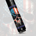 Uni American Rebel Skull Carbon Fiber Pool Cue | Splatter Flag & Patriot Shroud Art