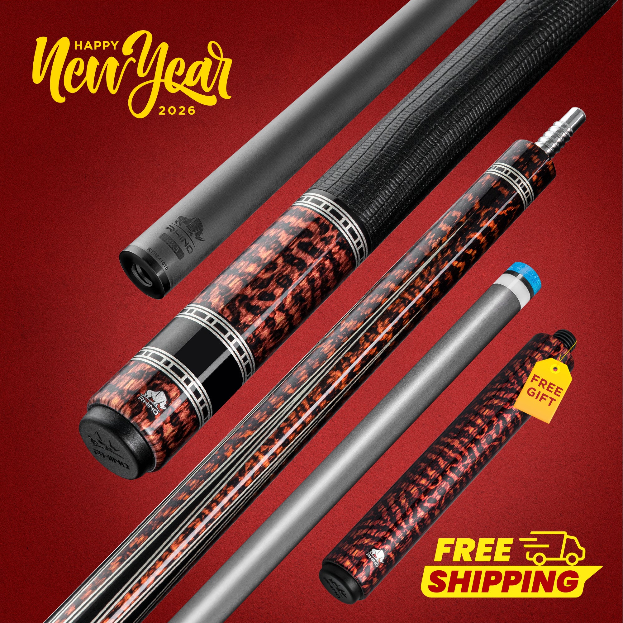 Rhino RETRÔ Pool Cue - Snake - Lizard Embossed Microfiber Leather Wrap ...