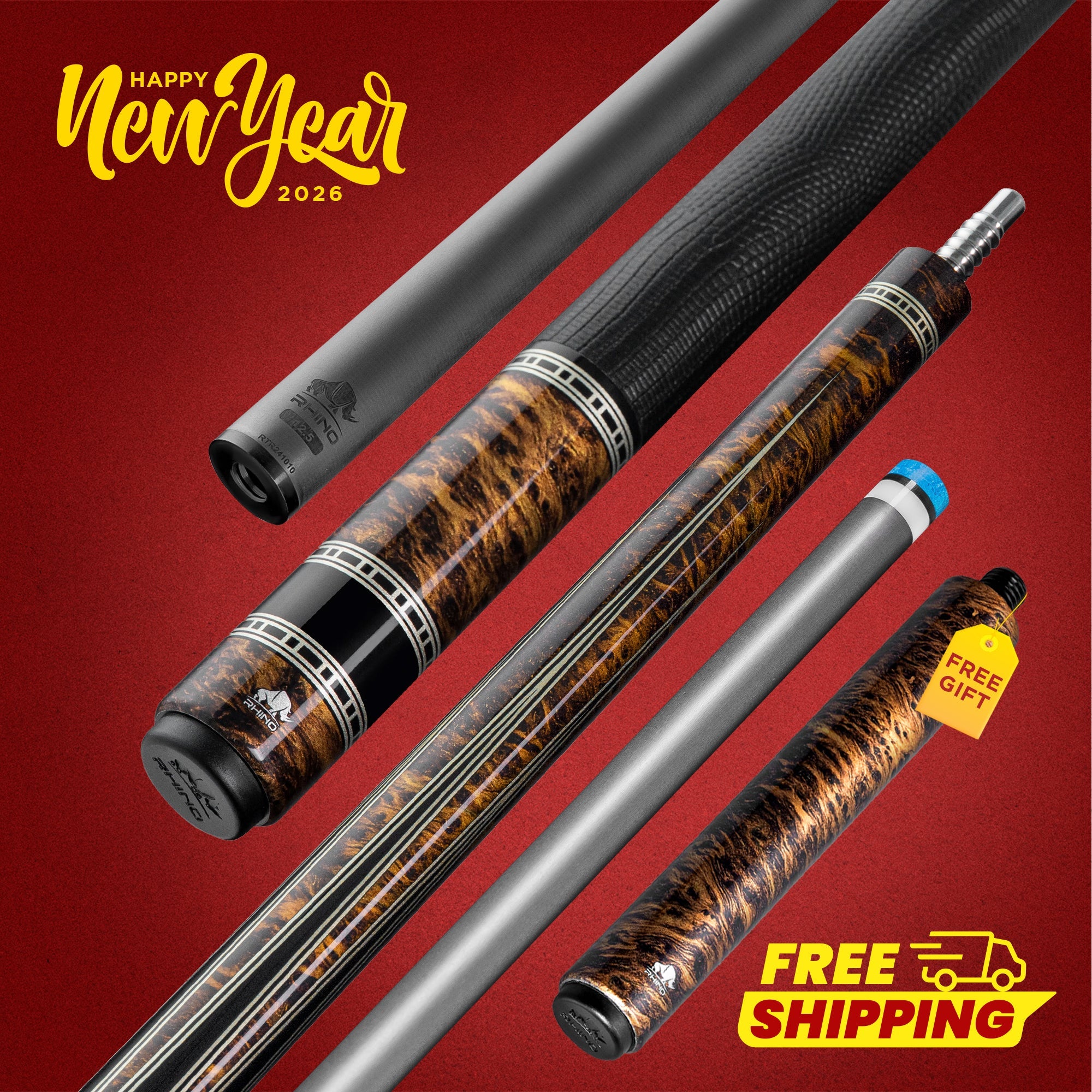 Rhino RETRÔ Pool Cue - Thuya - Lizard Embossed Microfiber Leather Wrap & Point.jpg