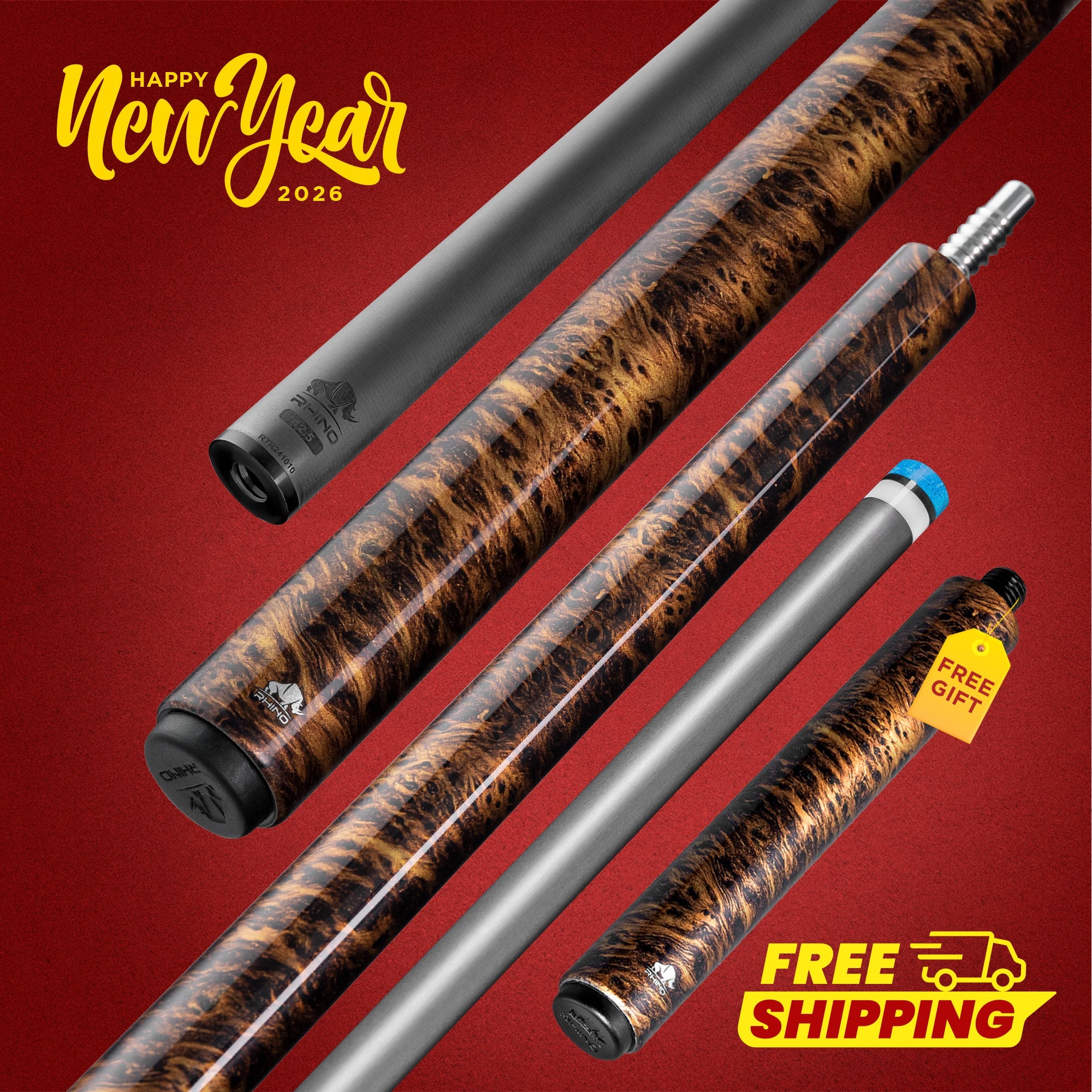 Rhino RETRÔ Pool Cue - Thuya - Wrapless – Prime Cues