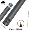 Rhino - 30" / 3/8-11 Carbon Pool Cue Single Shaft