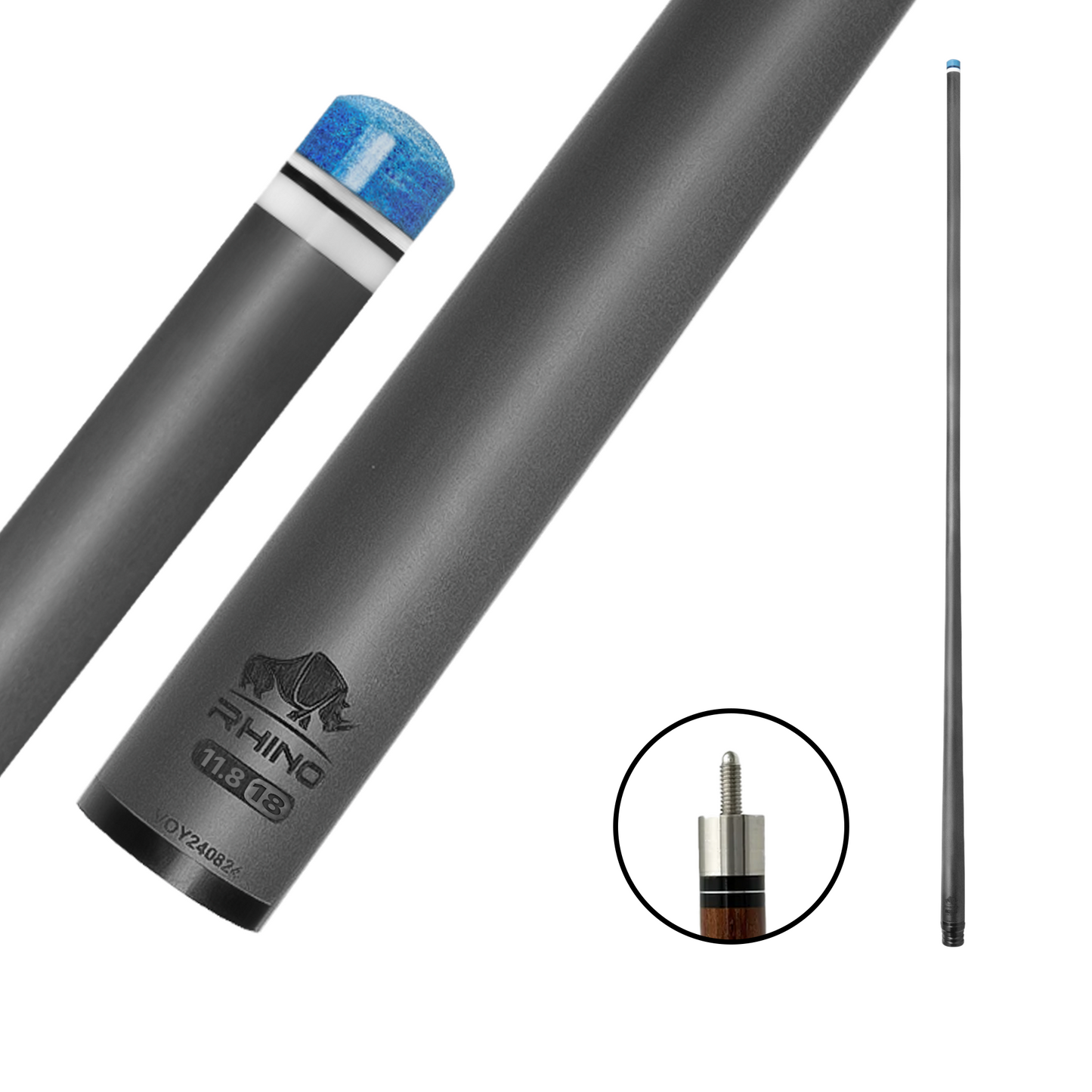 Rhino - 30" / 5/16-18 Carbon Pool Cue Single Shaft