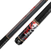 Uni Skull Carbon Fiber Pool Cue | Two-Face Splatter Red & Black Art