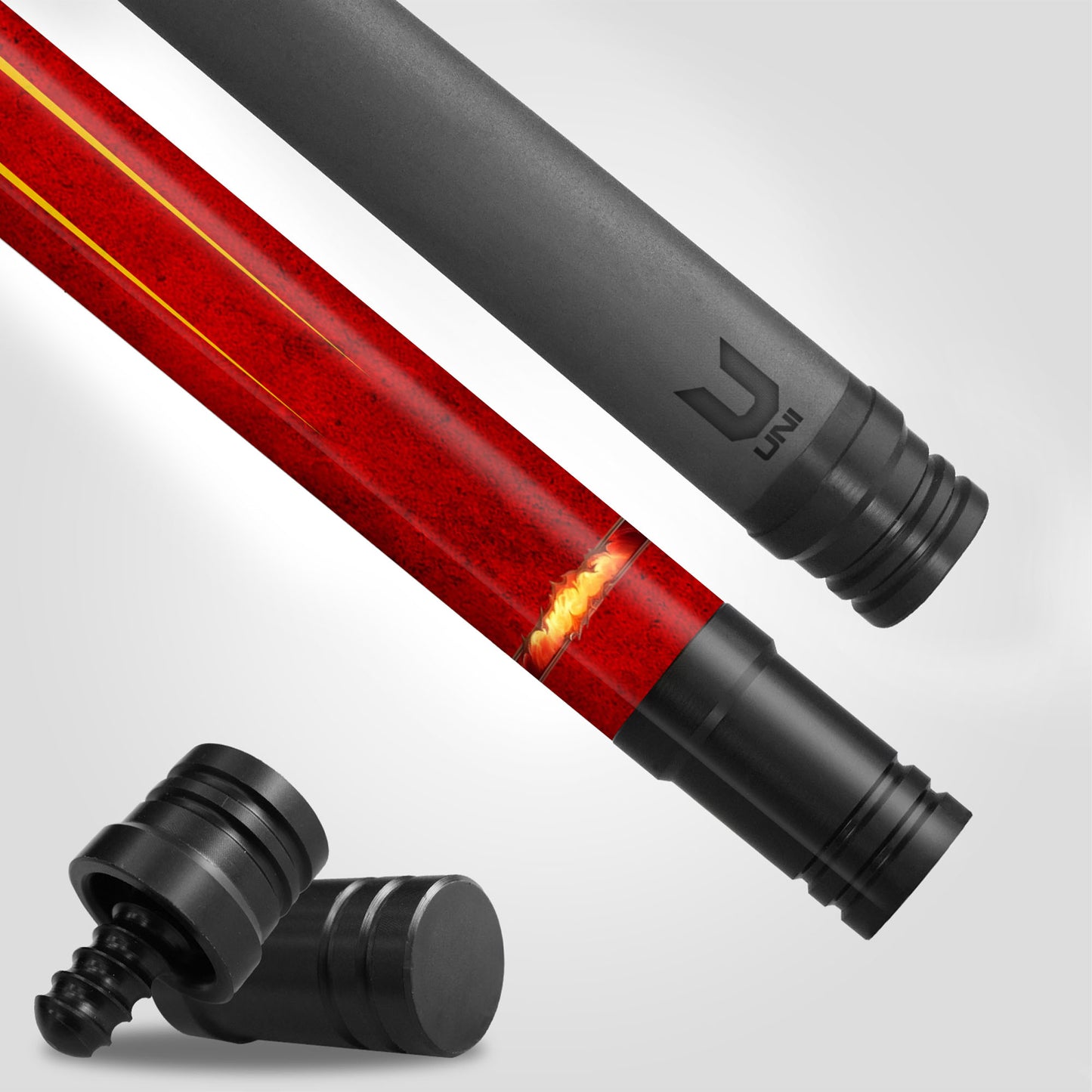 Dragon Fire Skull Carbon Fiber Pool Cue - Epic Fantasy Frame Art Stick