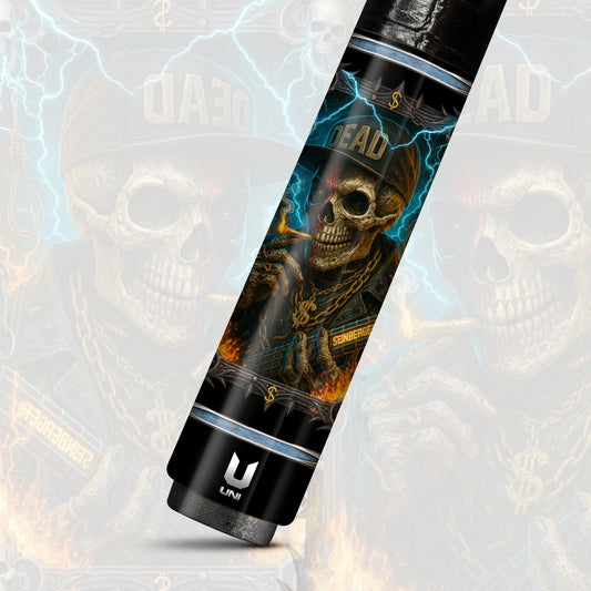 Hip-Hop Bling Skull Carbon Fiber Pool Cue - "DEAD" Snapback Street Art Stick