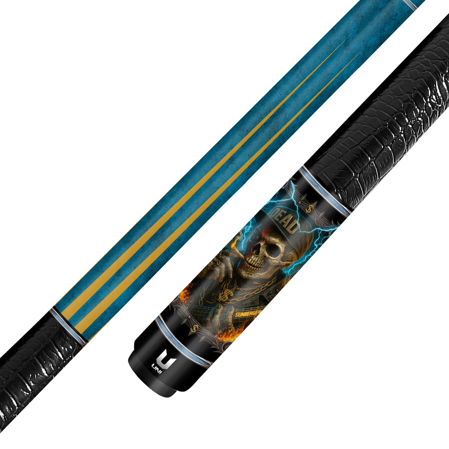 Hip-Hop Bling Skull Carbon Fiber Pool Cue - "DEAD" Snapback Street Art Stick