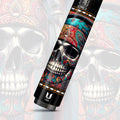 Uni Skull Carbon Fiber Pool Cue | Day of the Dead Calavera Street Art