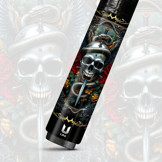 Serpent Blade Mystic Skull Carbon Fiber Pool Cue - Gothic Wings Sword Art Stick