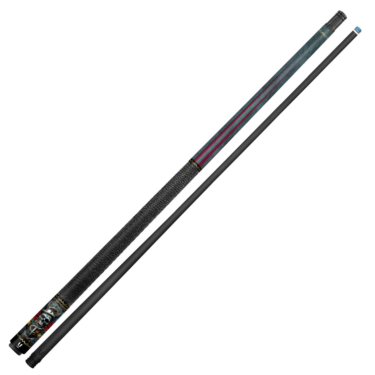 Serpent Blade Mystic Skull Carbon Fiber Pool Cue - Gothic Wings Sword Art Stick