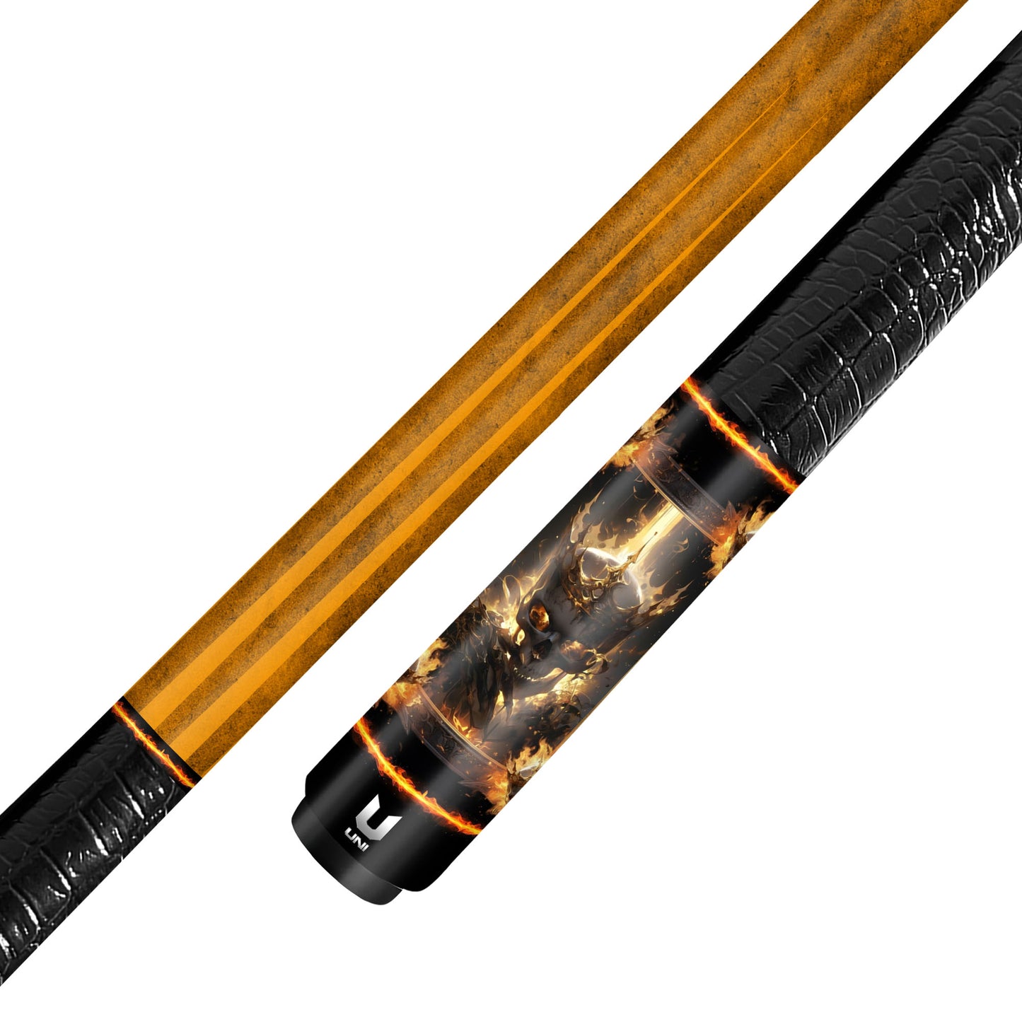 Divine Golden Monarch Carbon Fiber Pool Cue - Holy Fire Crown Art Stick