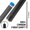 Gậy bi-a sợi carbon hình đầu lâu chiến binh huyền bí bộ lạc - Gậy nghệ thuật pháp sư lông vũ
