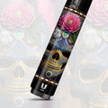 Uni Skull Carbon Fiber Pool Cue | Royal Jeweled Peony Calavera Art