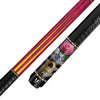 Uni Skull Carbon Fiber Pool Cue | Royal Jeweled Peony Calavera Art