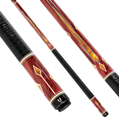 Uni Traditional Carbon Fiber Pool Cue | Rosewood & Gold Burl Pattern