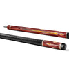 Elite Rosewood Carbon Fiber Pool Cue - Golden Burl Spear & Diamond Inlay Heritage