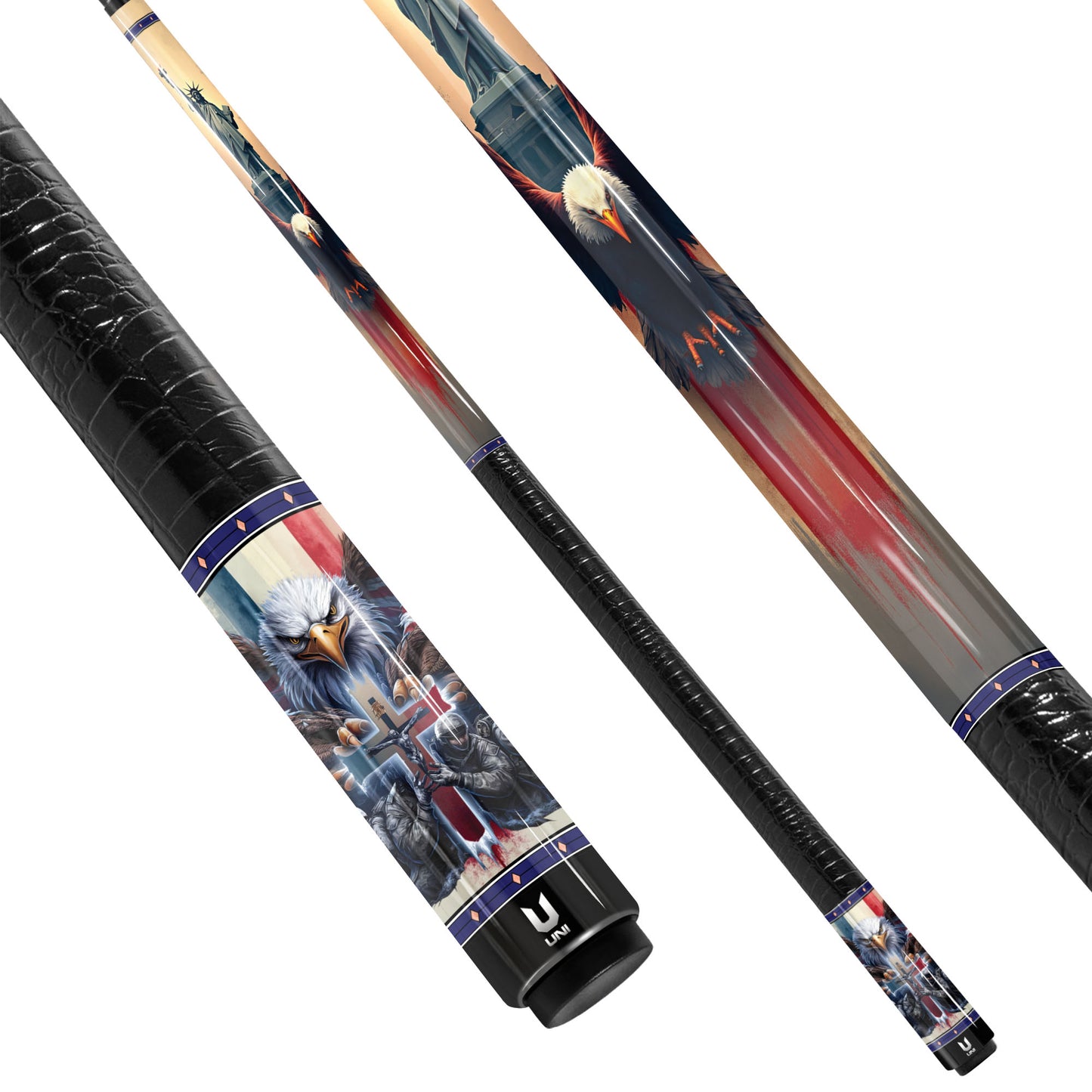 "Soldiers of Faith" Carbon Fiber Pool Cue – USA Hero Edition | Military & Religious Tribute Performance Stick