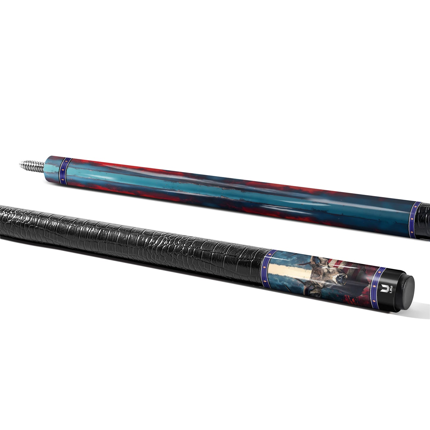 "Majestic Buck" Carbon Fiber Pool Cue – USA Wildlife Edition | Professional Instinct Performance Stick