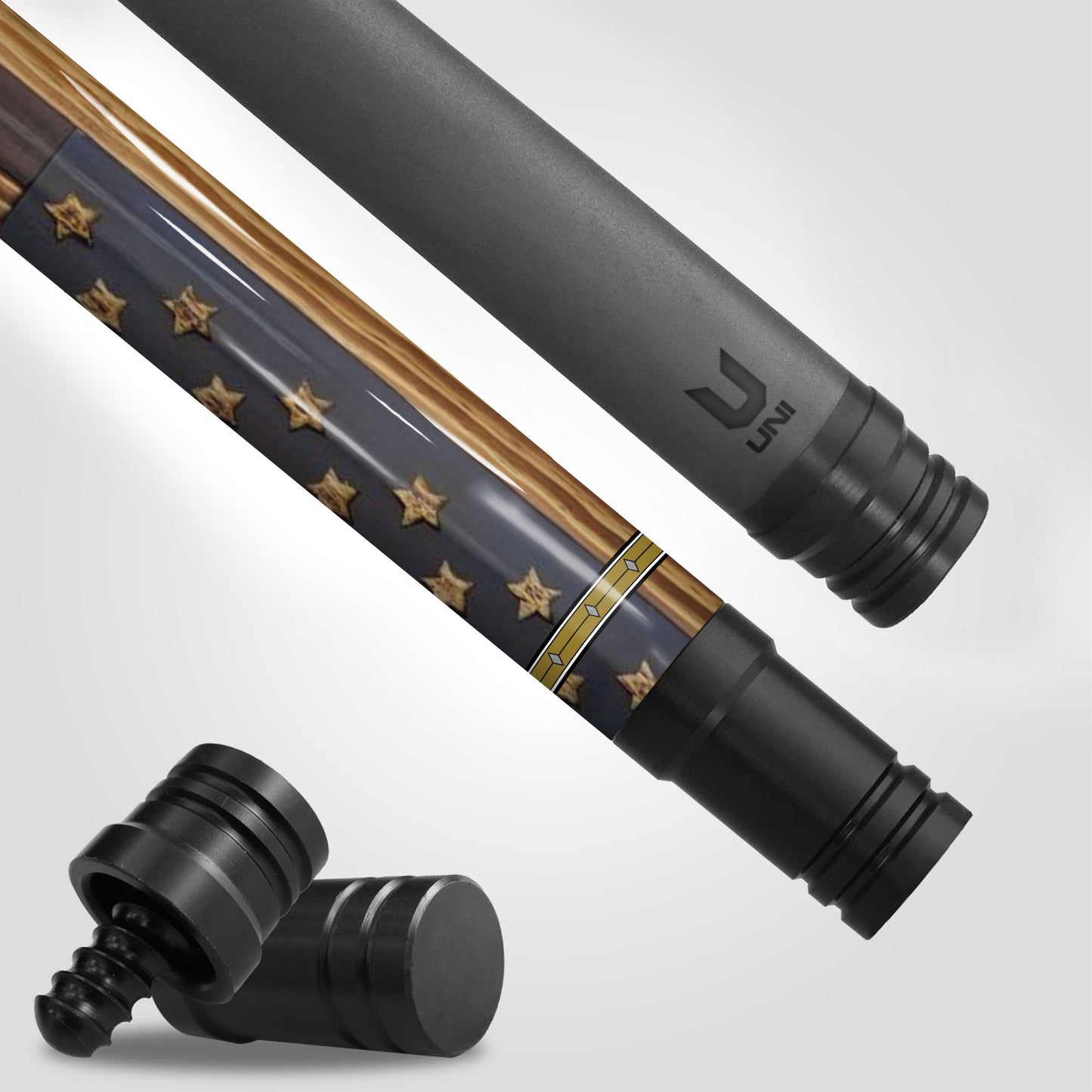 Heritage Timber Eagle Carbon Fiber Pool Cue - Faux Wood Grain Patriotic Art Stick