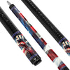 Uni American Grit & Glory Carbon Fiber Pool Cue | Low-Poly Flag & Victory Fist