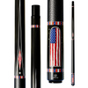 Wowcue American Flag Glass Fiber Pool Cue | Inlaid Stone Flag on Ebony Arch Theme