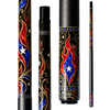Wowcue Blue-Red Flame Glass Fiber Pool Cue | Ruby and Cobalt Resin Flames Theme